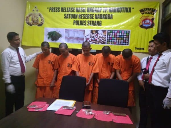 Satresnarkoba Polres Serang, Amankan 5 Pengguna Narkoba