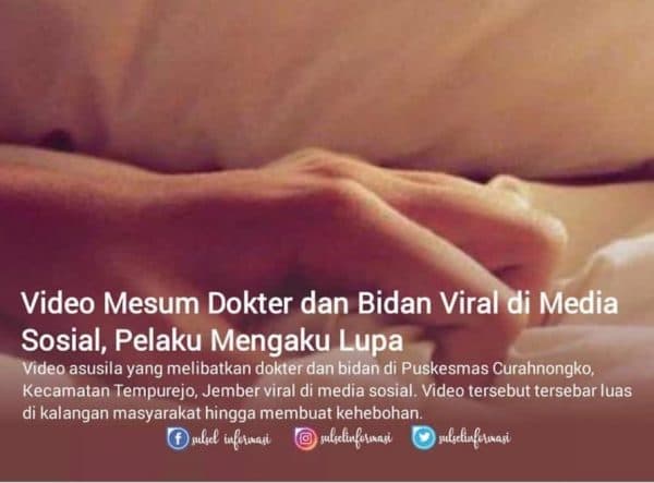 Vidio Mesum Dokter Kepala Puskes Dengan Bidan Bersuami Viral Polisi dan Inspektorat Turun Tangan