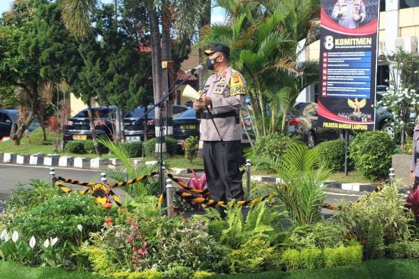 Jadi Irup Apel kesiapan tenaga vaksinator dan treacer covid -19, Kapolda Lampung Sampaikan Amanat Kapolri