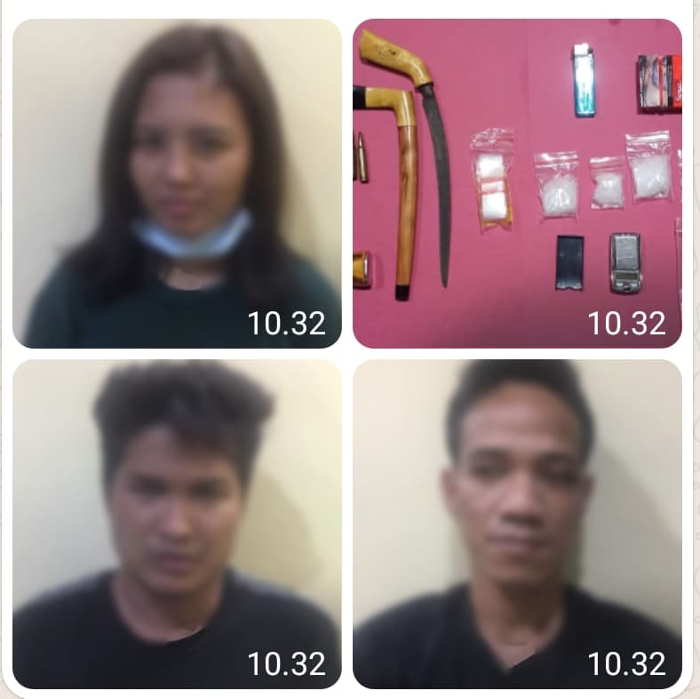 Tiga Tersangka Bandar Narkoba dan Pemilik Senjata Rakitan Diamankan Satreskoba Polres Mesuji