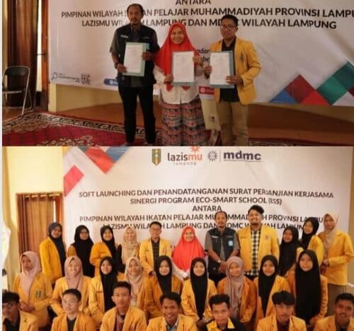 LAZISMU, IPM dan MDMC Lampung Tandatangani Sinergi Program Eco-smart School