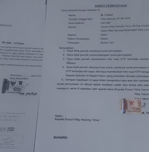 Niat Hati Gugat Kecurangan Pemilu, Caleg Dapil 6 Pesawaran Malah Mau Dilaporkan Atas Pemalsuan Dokumen