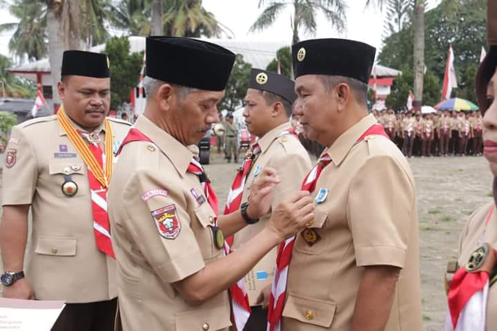 Sujadi Pimpin Apel Besar HUT Pramuka Ke-57 Kwarcab Pringsewu