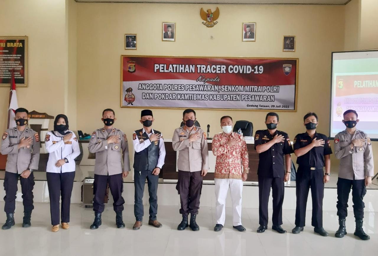 Siapkan Tenaga Bantu Satgas Covid-19, Polres Pesawaran Latihan Tracer Bintara Muda dan Mitra Polres