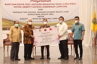 Arinal Terima Bantuan 5000 Rapid Antigen untuk Provinsi Lampung