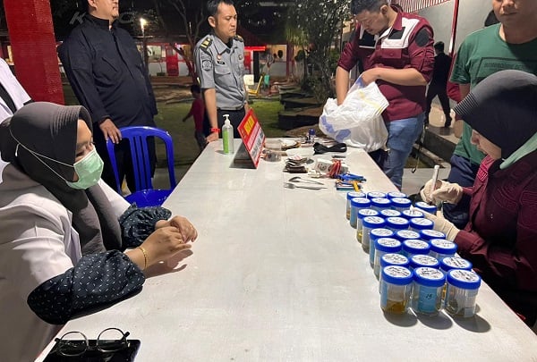 Lapas Narkotika Bandar Lampung Sidak Kamar Hunian dan Tes Urine Narapidana, Ini Hasilnya